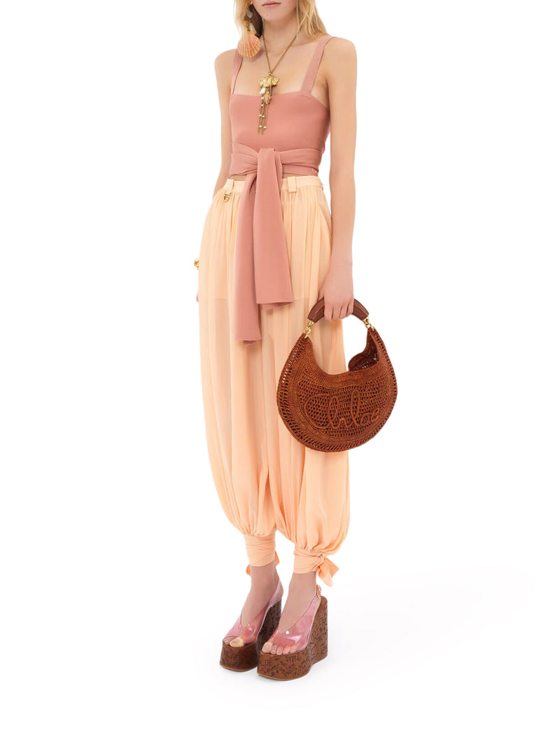 SUMMER BANANA RAFFIA HOBO BAG