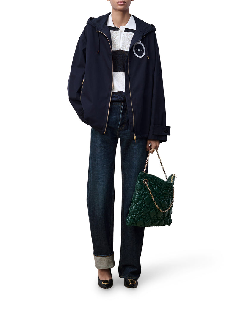 EMBROIDERED MEDALIST ANORAK IN COTTON AND SILK GABARDINE