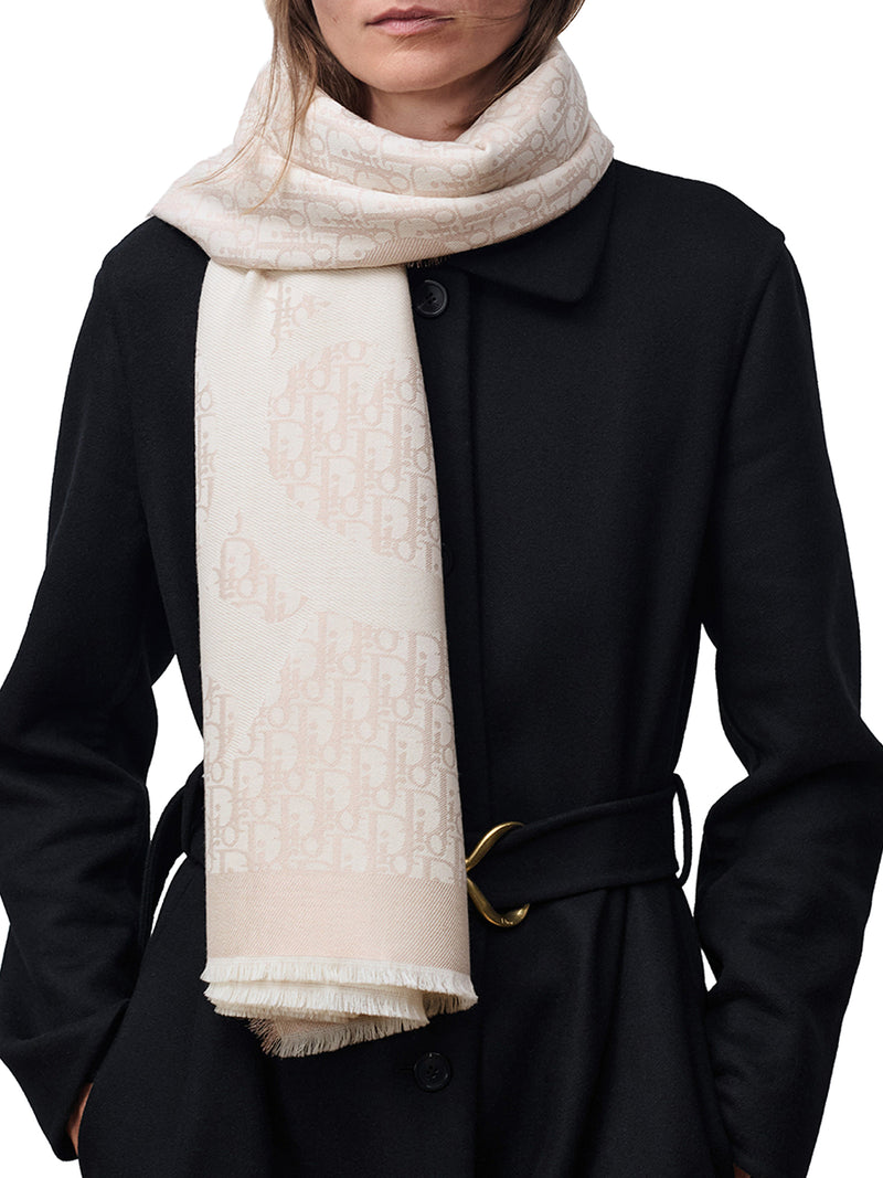 INFINI WOOL BLEND SCARF WITH METALLIC THREAD