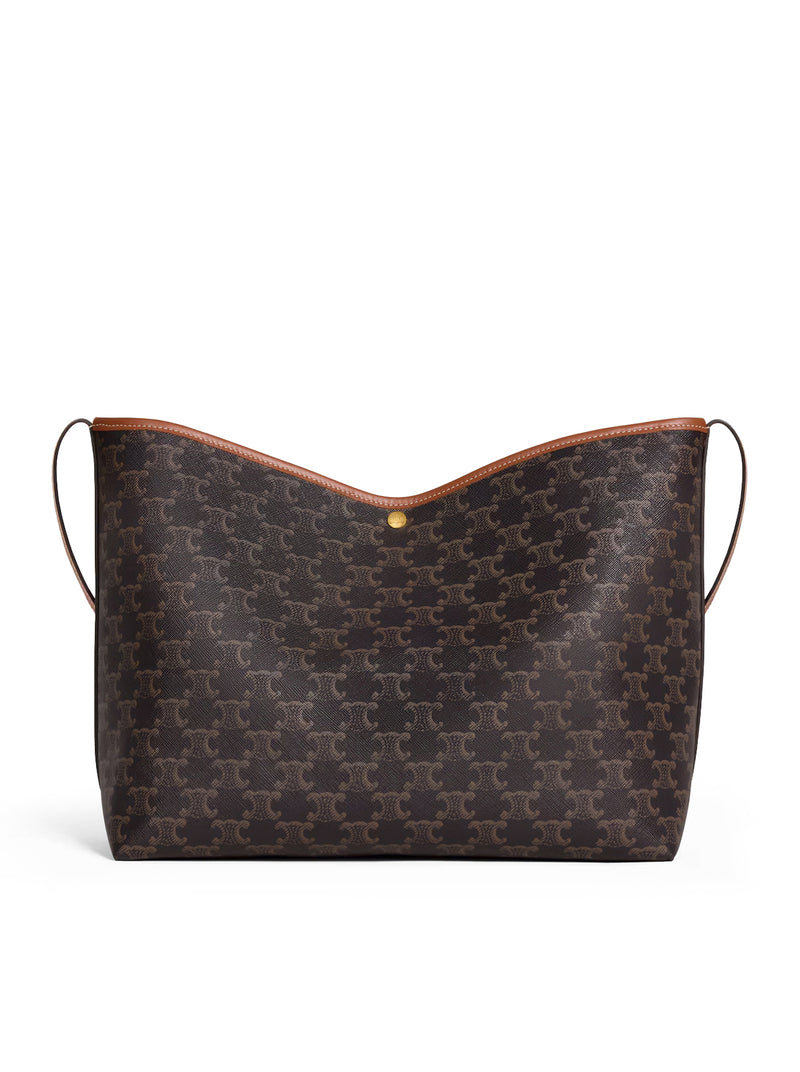 SOFT SHOPPER BAG IN TRIOMPHE CANVAS AND CALFSKIN LEATHER