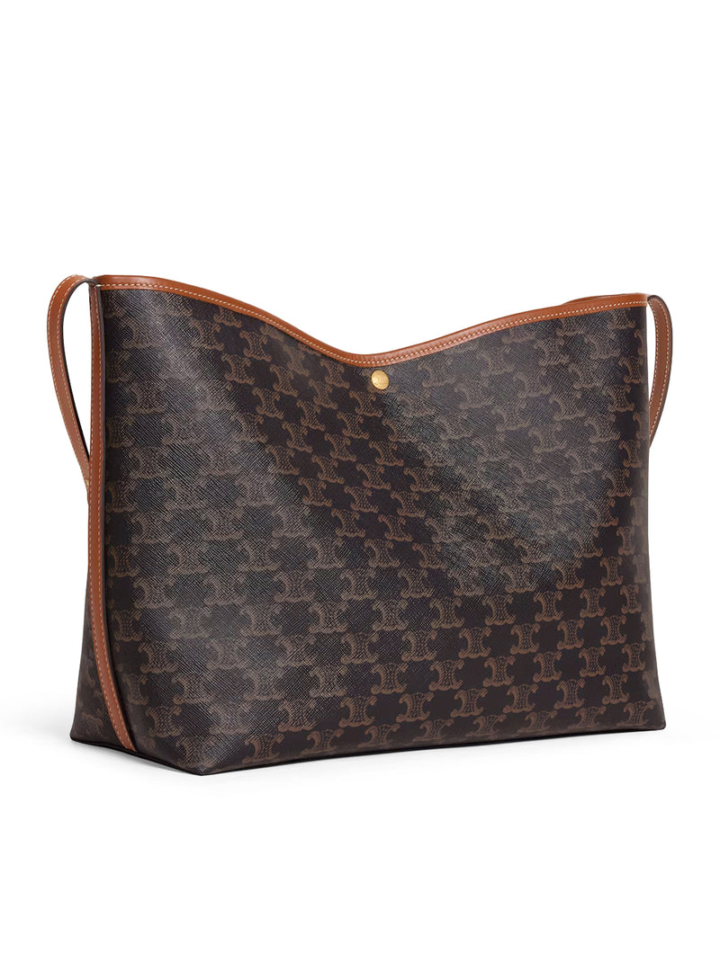 SOFT SHOPPER BAG IN TRIOMPHE CANVAS AND CALFSKIN LEATHER