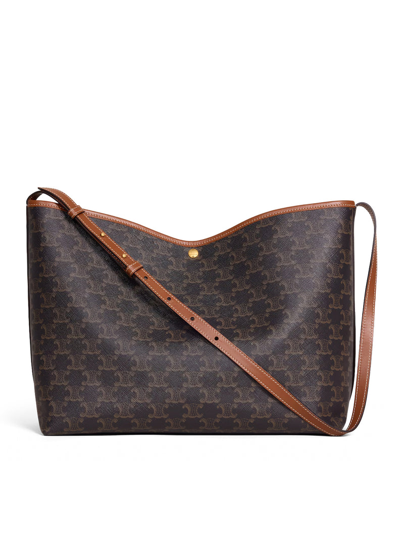SOFT SHOPPER BAG IN TRIOMPHE CANVAS AND CALFSKIN LEATHER