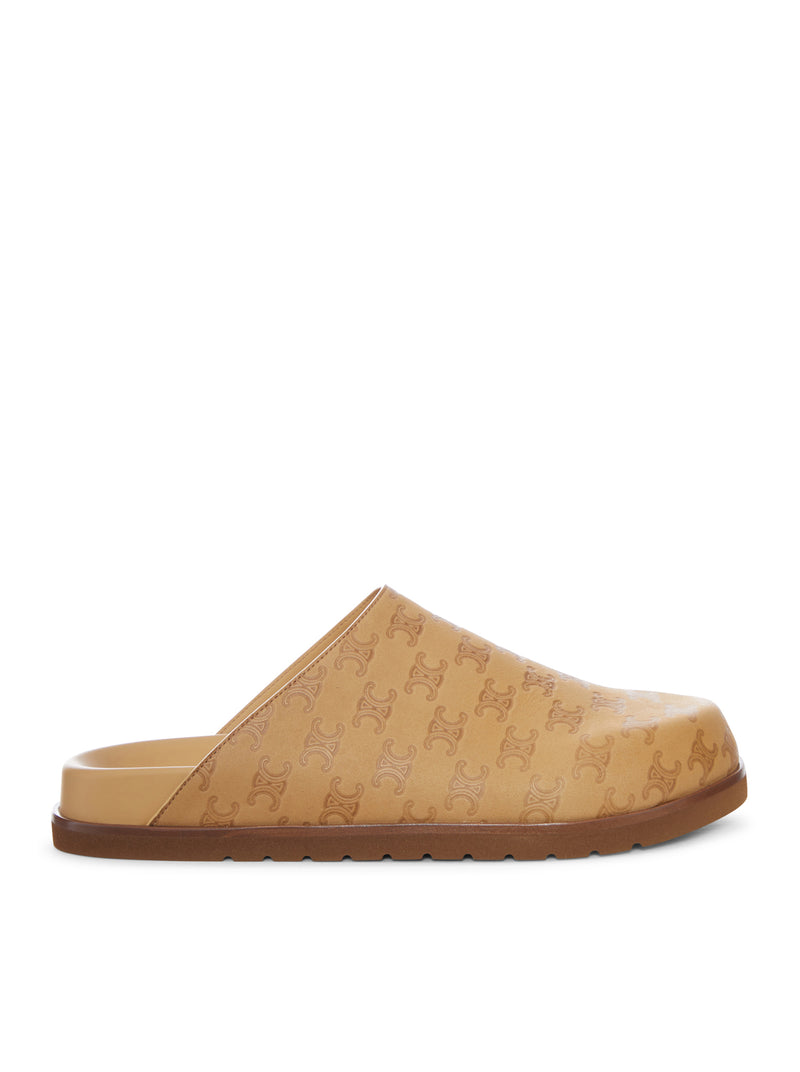 LEATHER CLOGS WITH MONOGRAM PATTERN