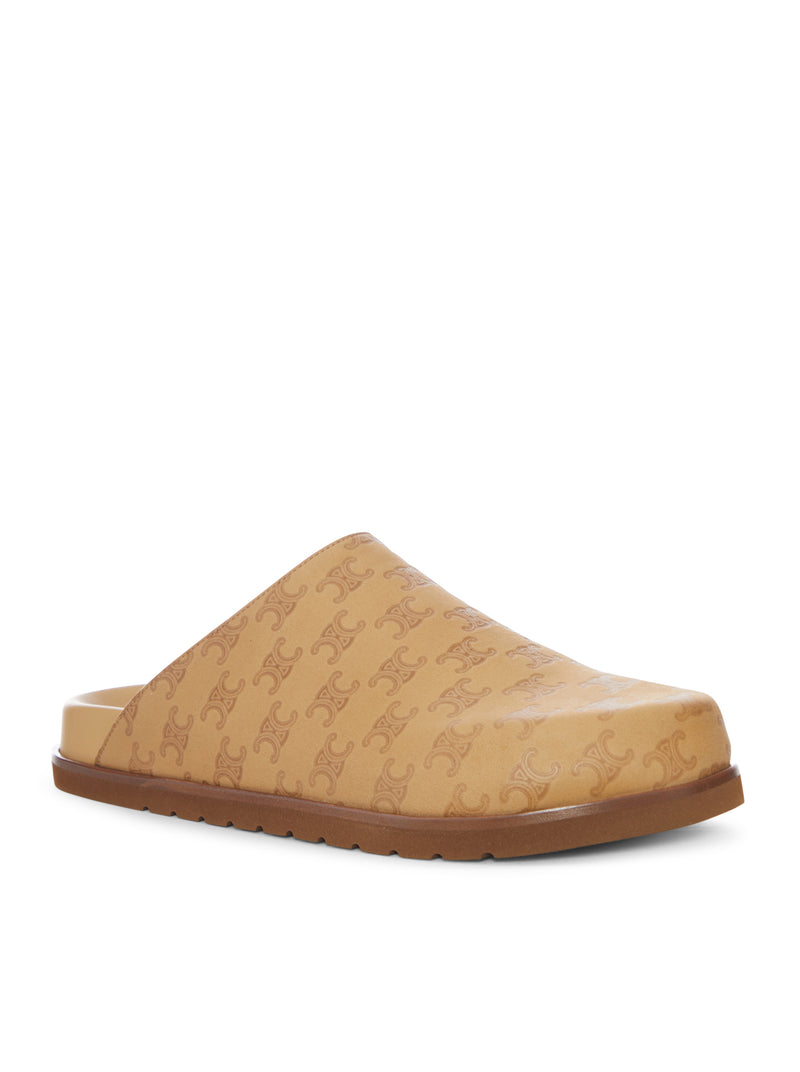 LEATHER CLOGS WITH MONOGRAM PATTERN