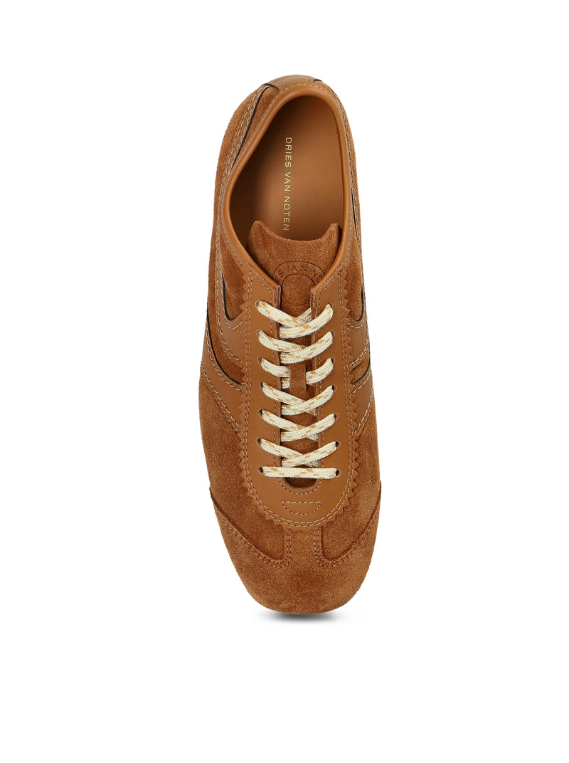 TWO-TONE LEATHER AND SUEDE SNEAKERS