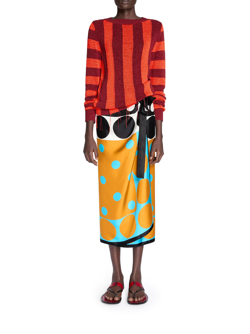 LONG WRAP PENCIL SKIRT