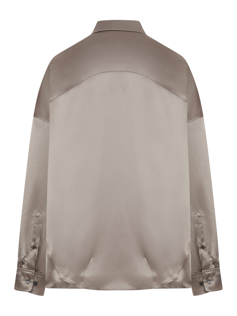 SATIN-EFFECT SILK SHIRT