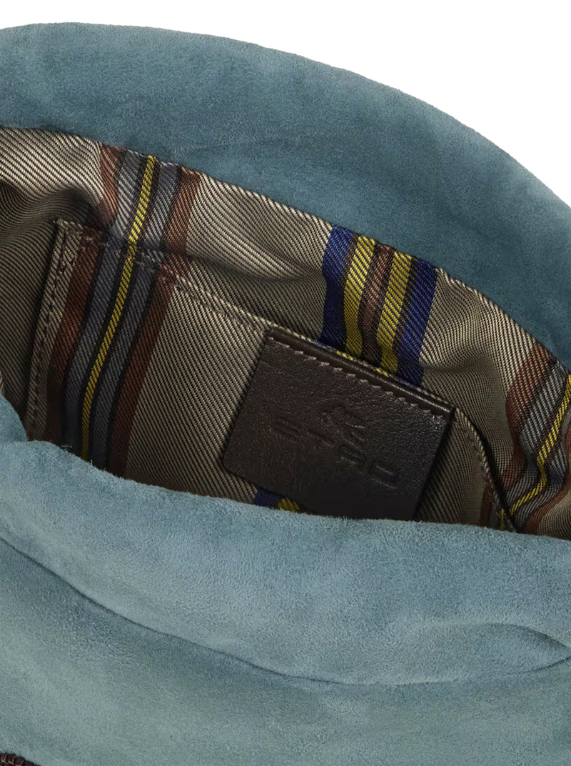 KALISPERA SMALL SUEDE BAG WITH BEADS AND FRINGES