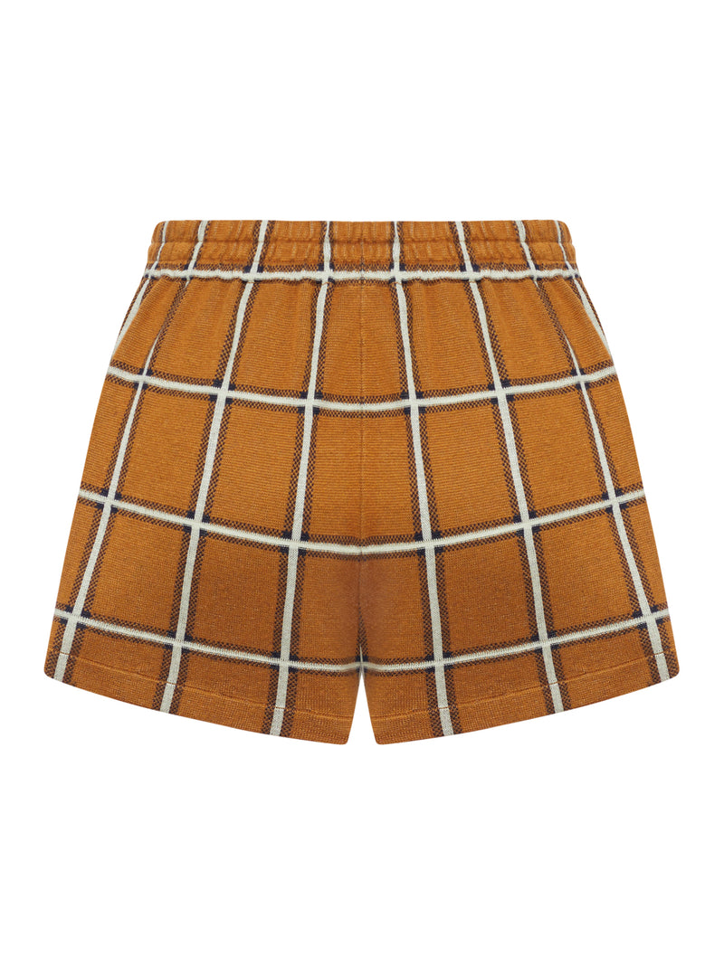 SILK BLEND CHECKED SHORTS