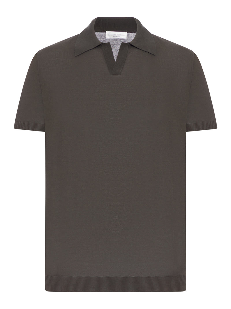 COTTON POLO SHIRT WITHOUT BUTTONS