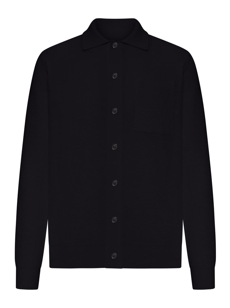 MILITARY STITCH COTTON AND LINEN BLEND SHIRT