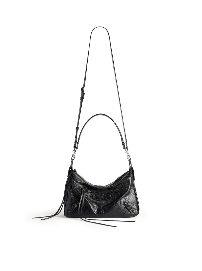 THE CITY SMALL MOTORCYCLE IN BLACK ARENA LAMBSKIN