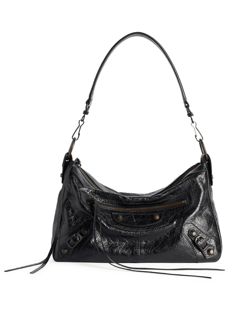 THE CITY SMALL MOTORCYCLE IN BLACK ARENA LAMBSKIN