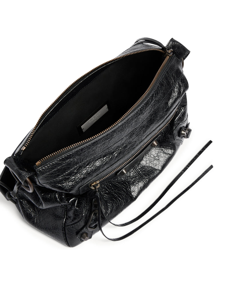 THE CITY SMALL MOTORCYCLE IN BLACK ARENA LAMBSKIN