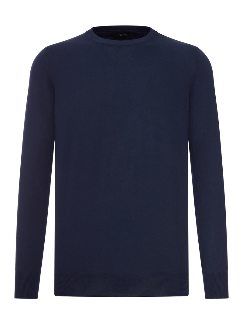 CREW NECK LONG SLEEVED COTTON KNITTED T-SHIRT