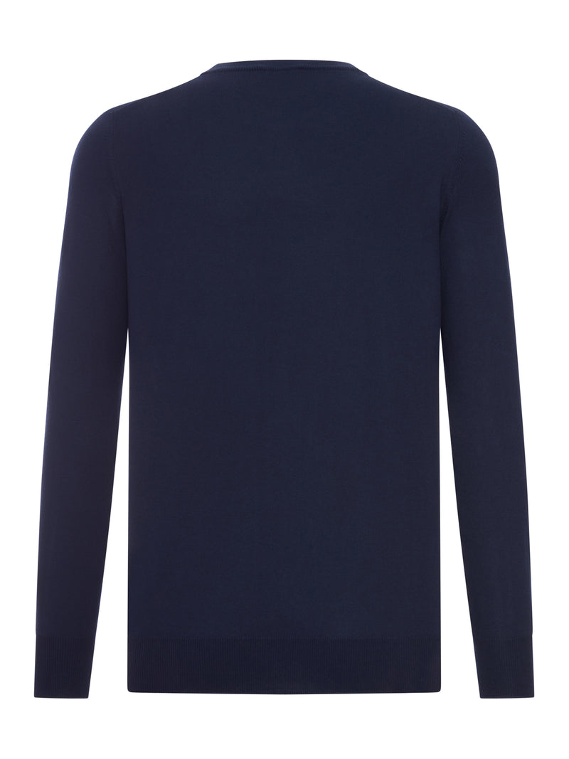 CREW NECK LONG SLEEVED COTTON KNITTED T-SHIRT