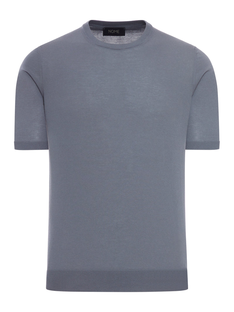 CREW NECK COTTON KNITTED T-SHIRT