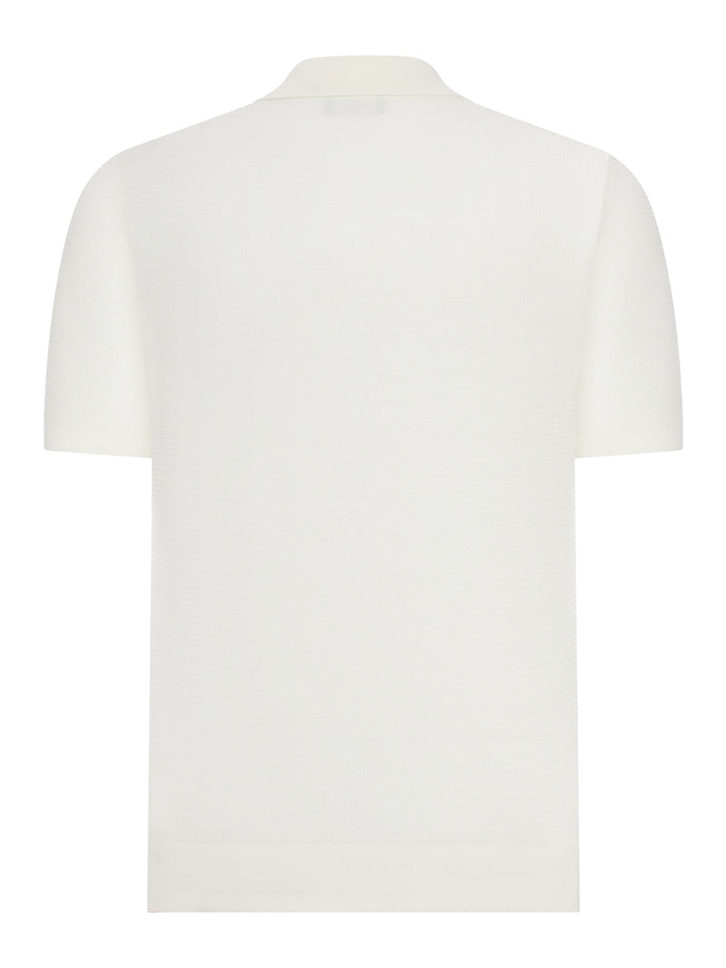 SHORT-SLEEVED SILK AND COTTON POLO SHIRT