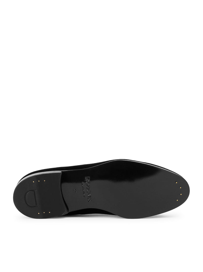 BLACK VELVET LOAFER-STYLE SLIPPER