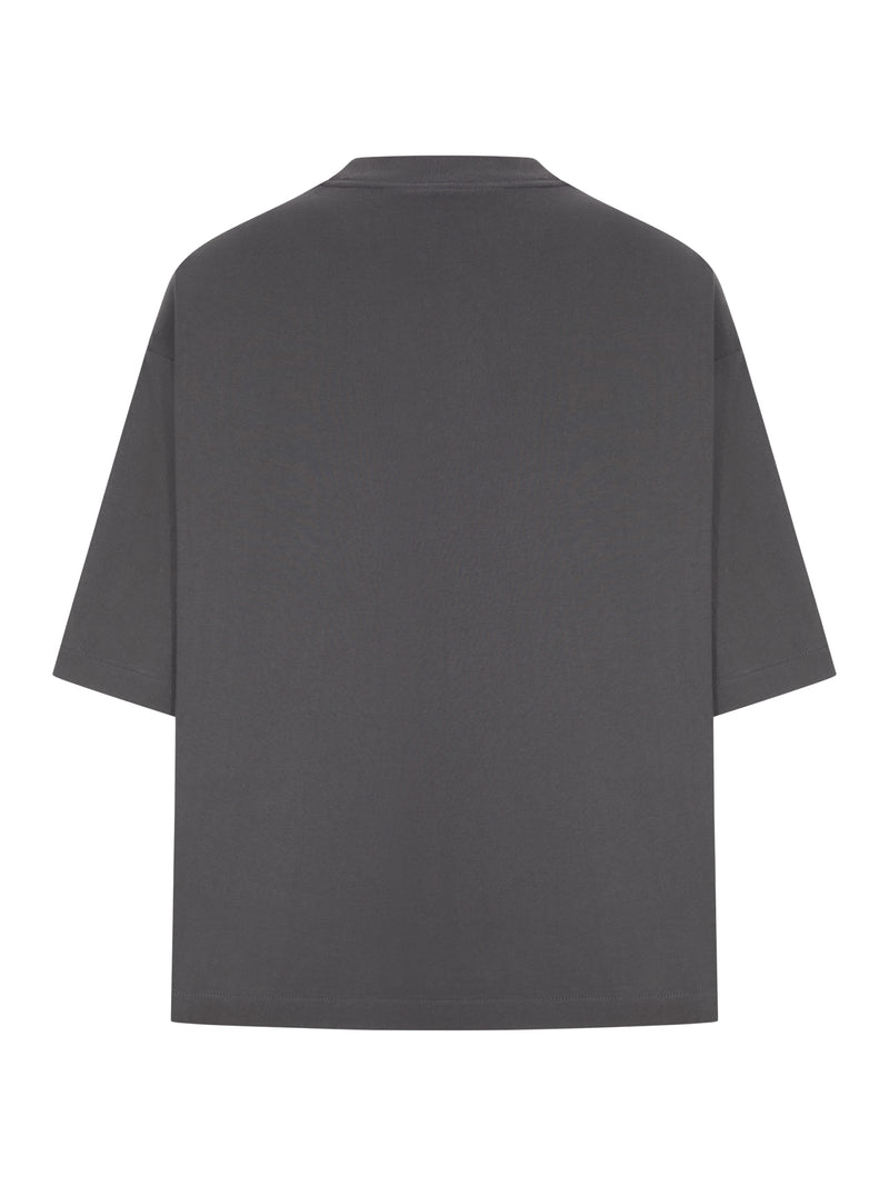 OVERSIZED CREW NECK T-SHIRT WITH APPLIED LOGO