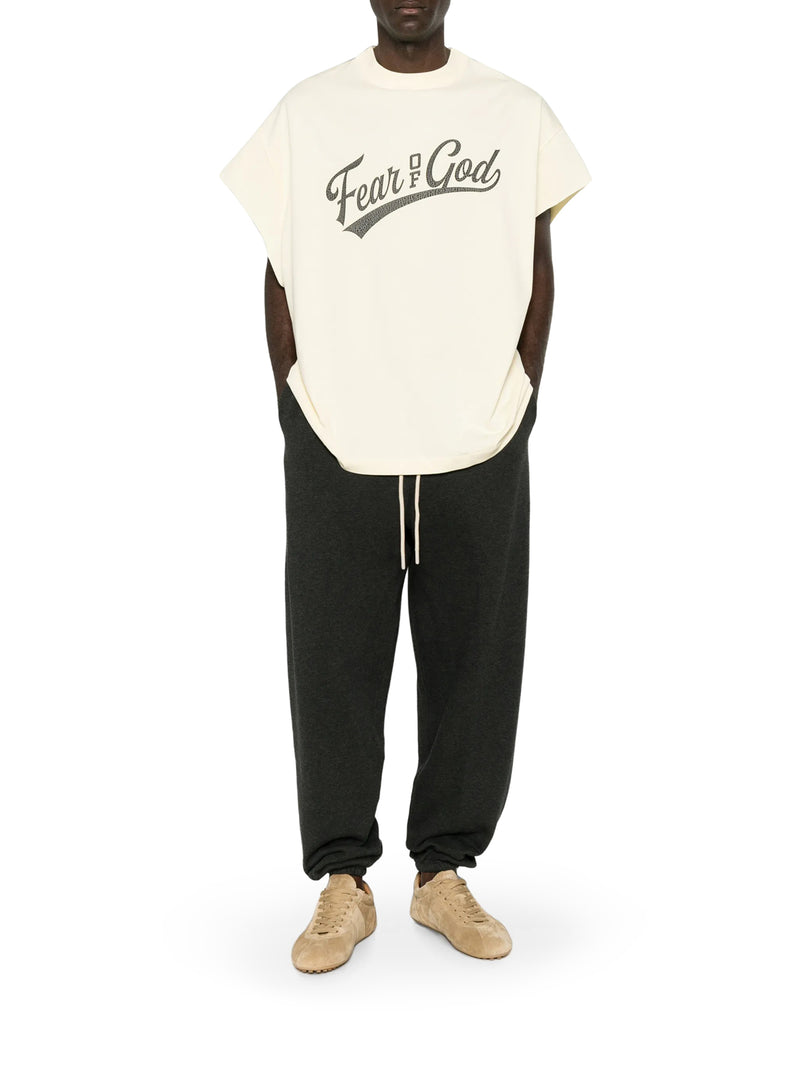 MÉLANGE FLEECE JOGGER PANTS WITH DRAWSTRING AND ELASTICATED CUFFS
