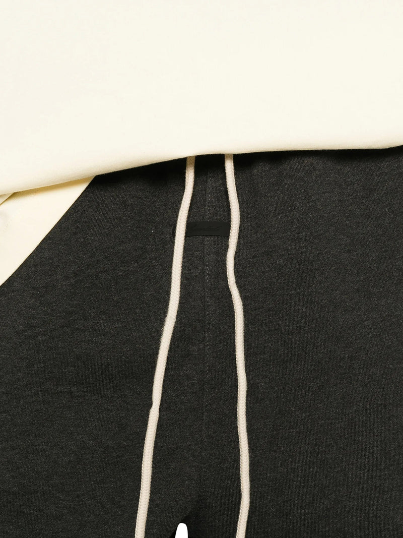 MÉLANGE FLEECE JOGGER PANTS WITH DRAWSTRING AND ELASTICATED CUFFS