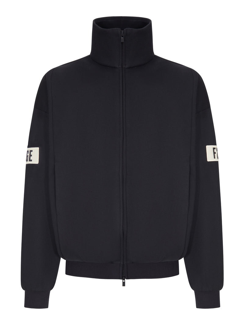 FULL ZIP SWEATSHIRT WITH HIGH NECK AND SIDE PATCHES