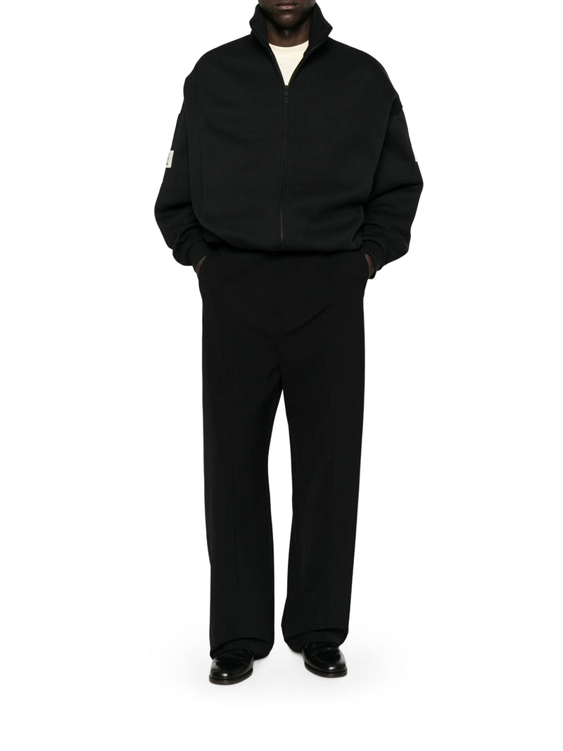 FULL ZIP SWEATSHIRT WITH HIGH NECK AND SIDE PATCHES