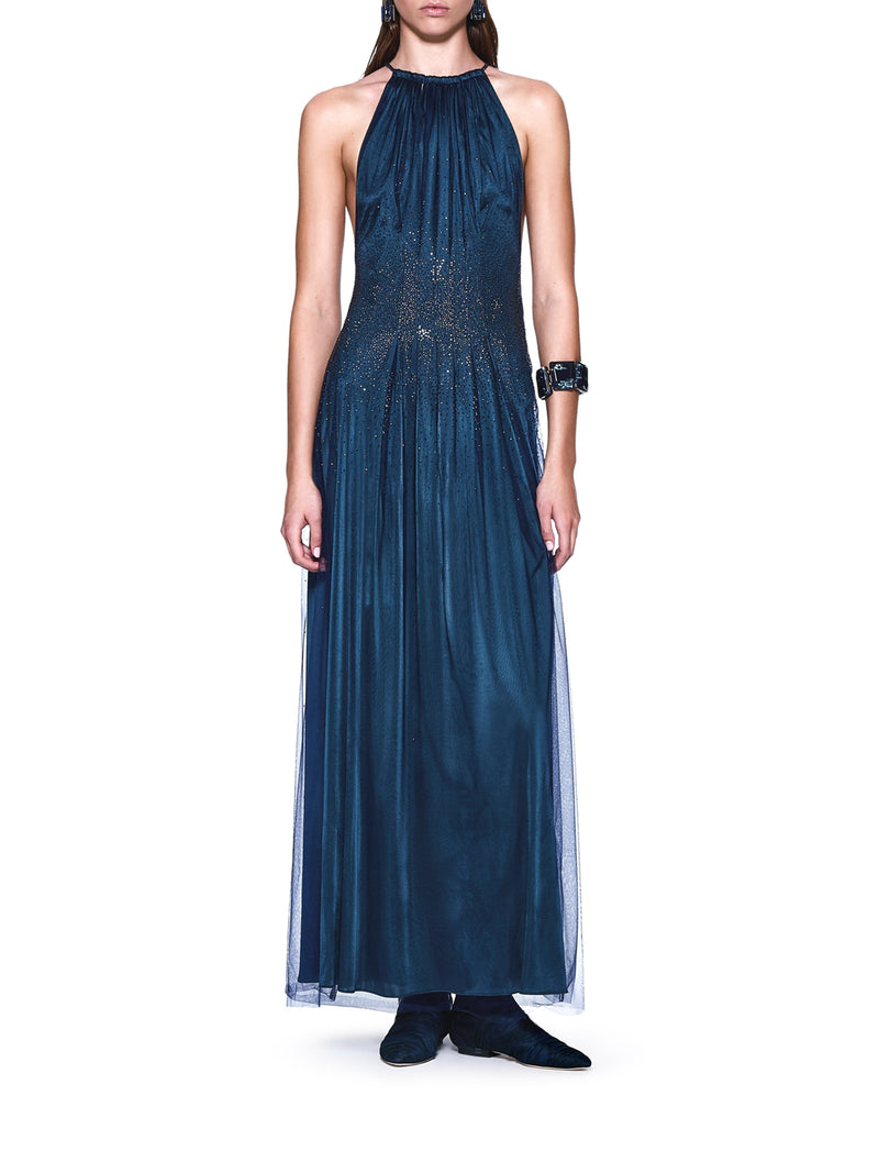 JERSEY DRESS WITH RHINESTONE DETAIL