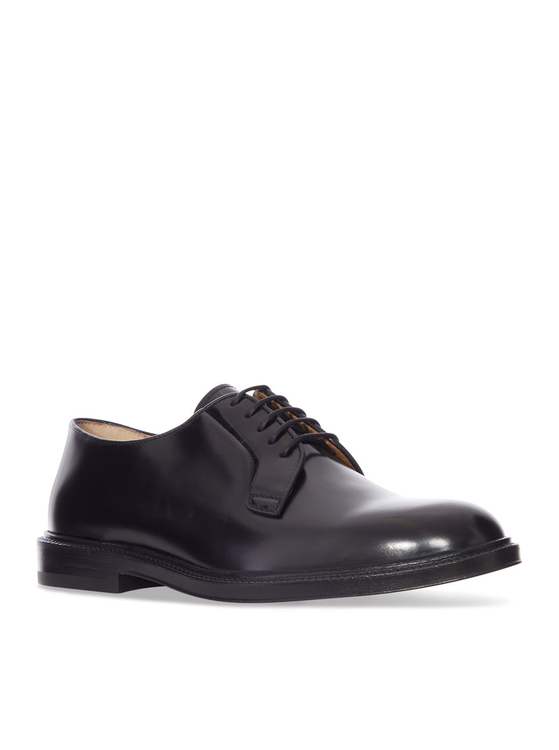 SERGENT LACE-UP SHOES IN BLACK LEATHER AND LEATHER SOLE