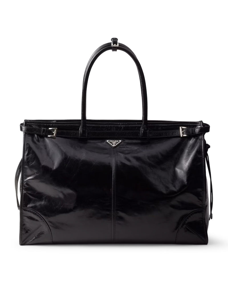 PRADA BONNIE LEATHER SHOPPING BAG