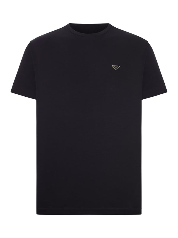 COTTON T-SHIRT WITH LOGO PLAQUE