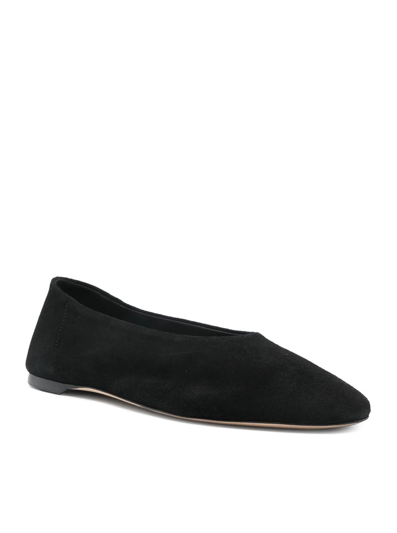 BLACK SUEDE BALLERINAS