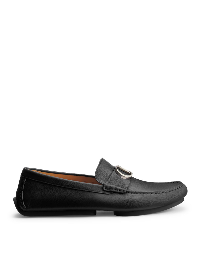 ROADIE LOAFERS IN BLACK GRAINED CALFSKIN