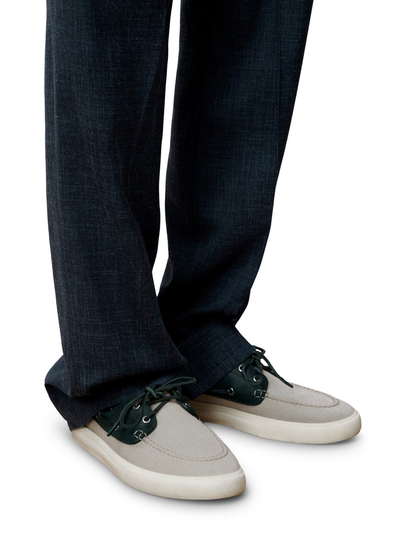 DIORIVIERA CHESTER BOAT SHOES IN COTTON CANVAS AND CALFSKIN