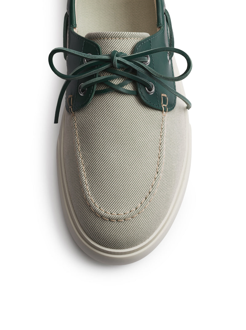 DIORIVIERA CHESTER BOAT SHOES IN COTTON CANVAS AND CALFSKIN