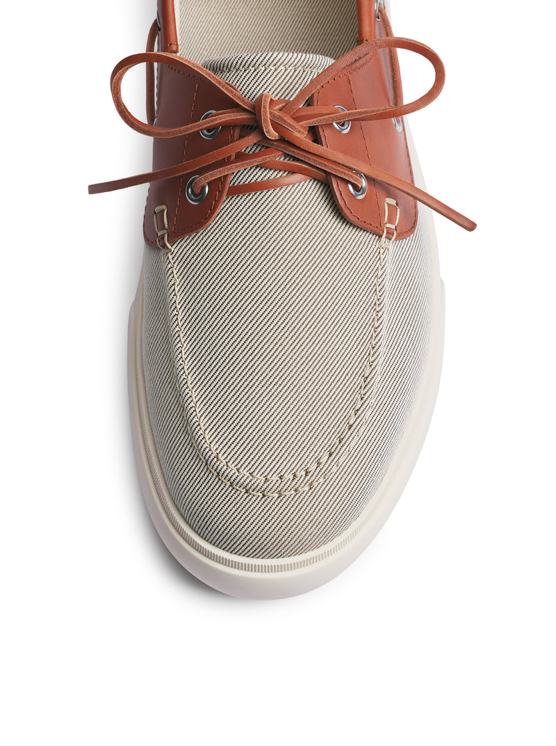 DIORIVIERA CHESTER BOAT SHOES IN COTTON CANVAS AND CALFSKIN