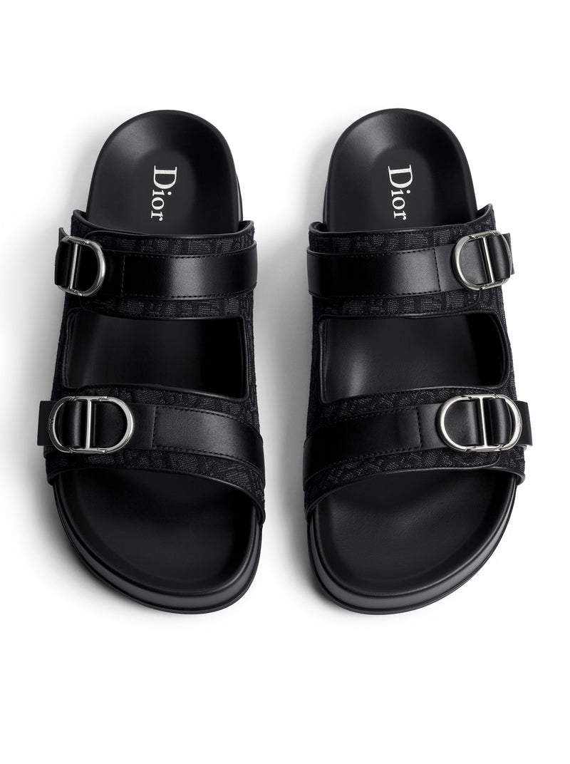 AQUA SANDALS IN BLACK DIOR OBLIQUE JACQUARD