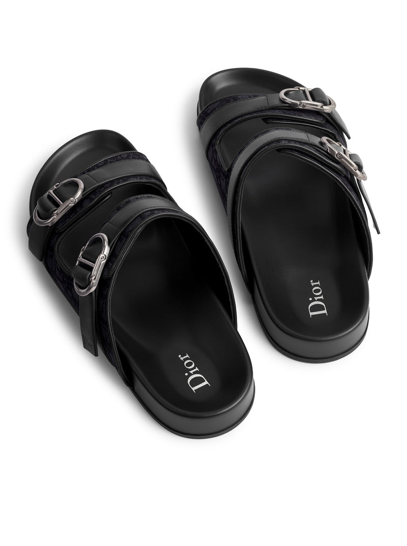 AQUA SANDALS IN BLACK DIOR OBLIQUE JACQUARD