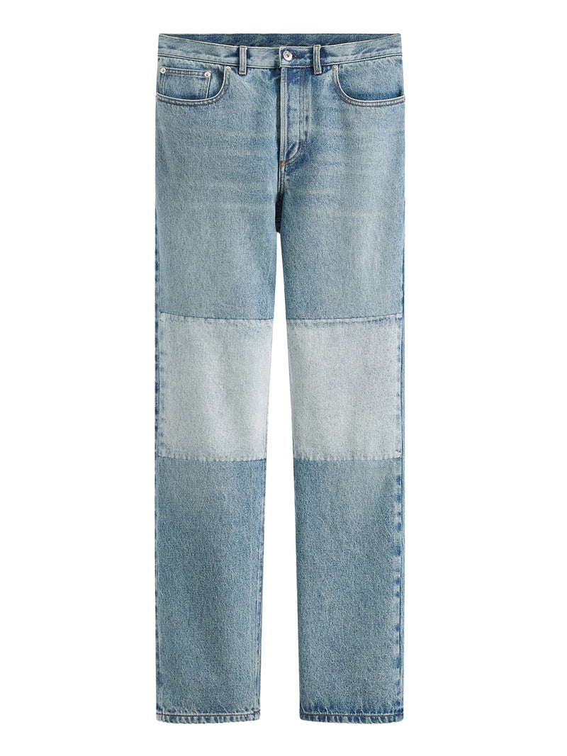 LONG REGULAR FIT JEANS IN BLUE COTTON TWILL