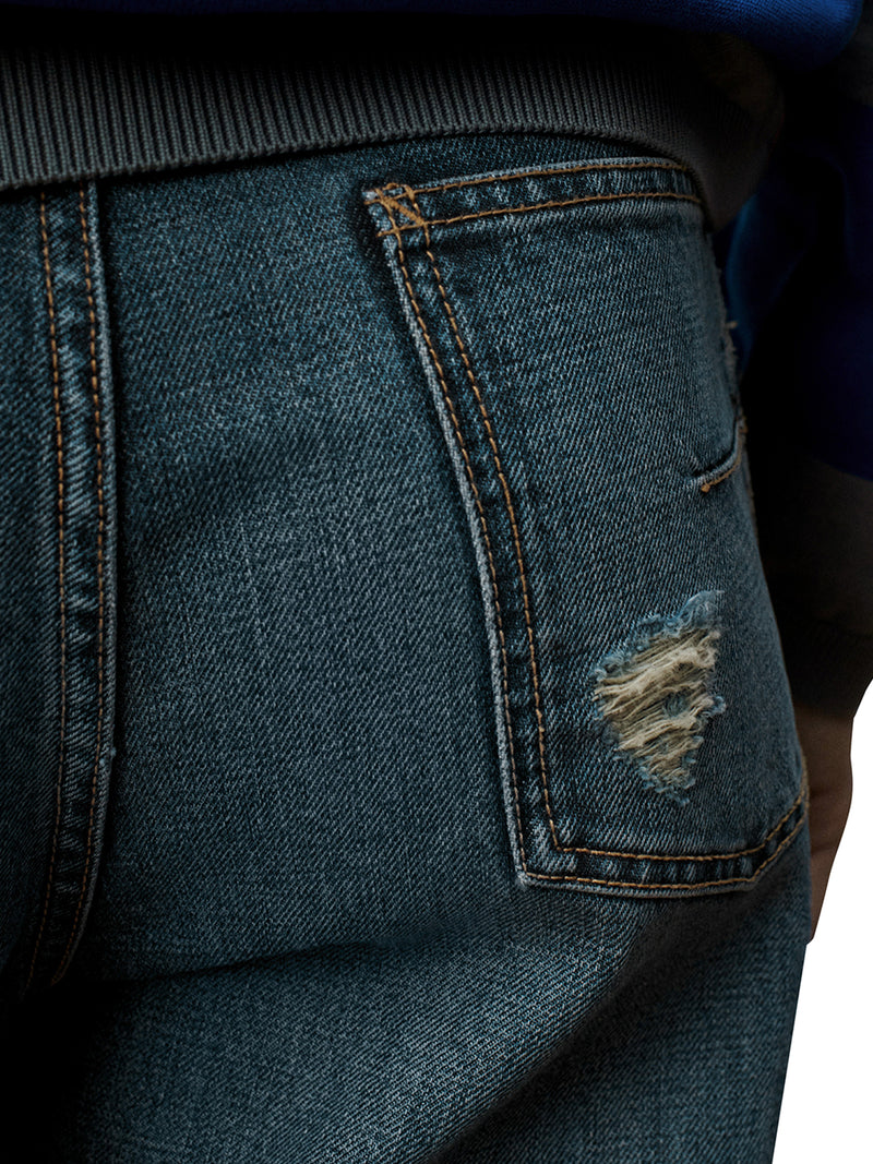 WIDE COTTON TWILL JEANS