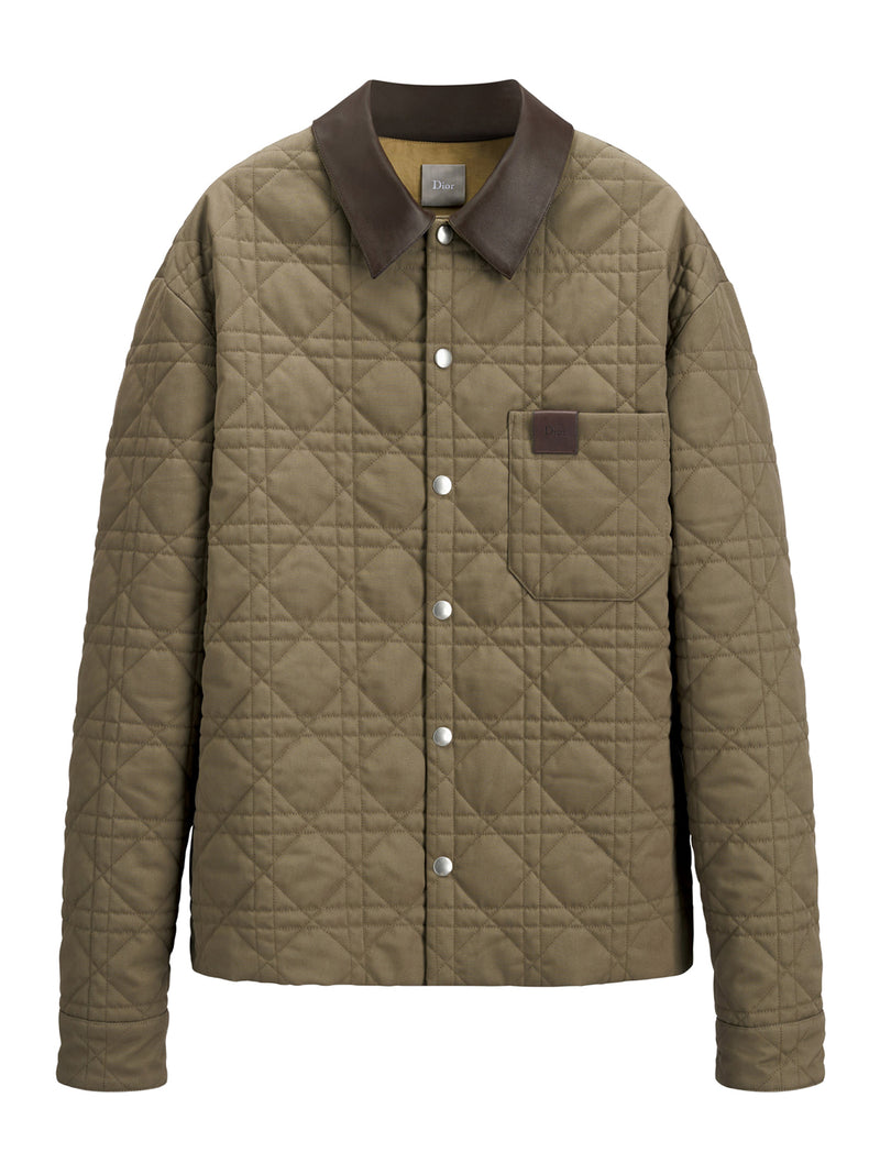 CANNAGE SHIRT JACKET WITH DIOR LEATHER PATCH
