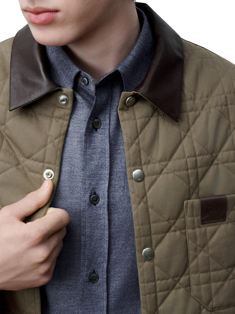 CANNAGE SHIRT JACKET WITH DIOR LEATHER PATCH