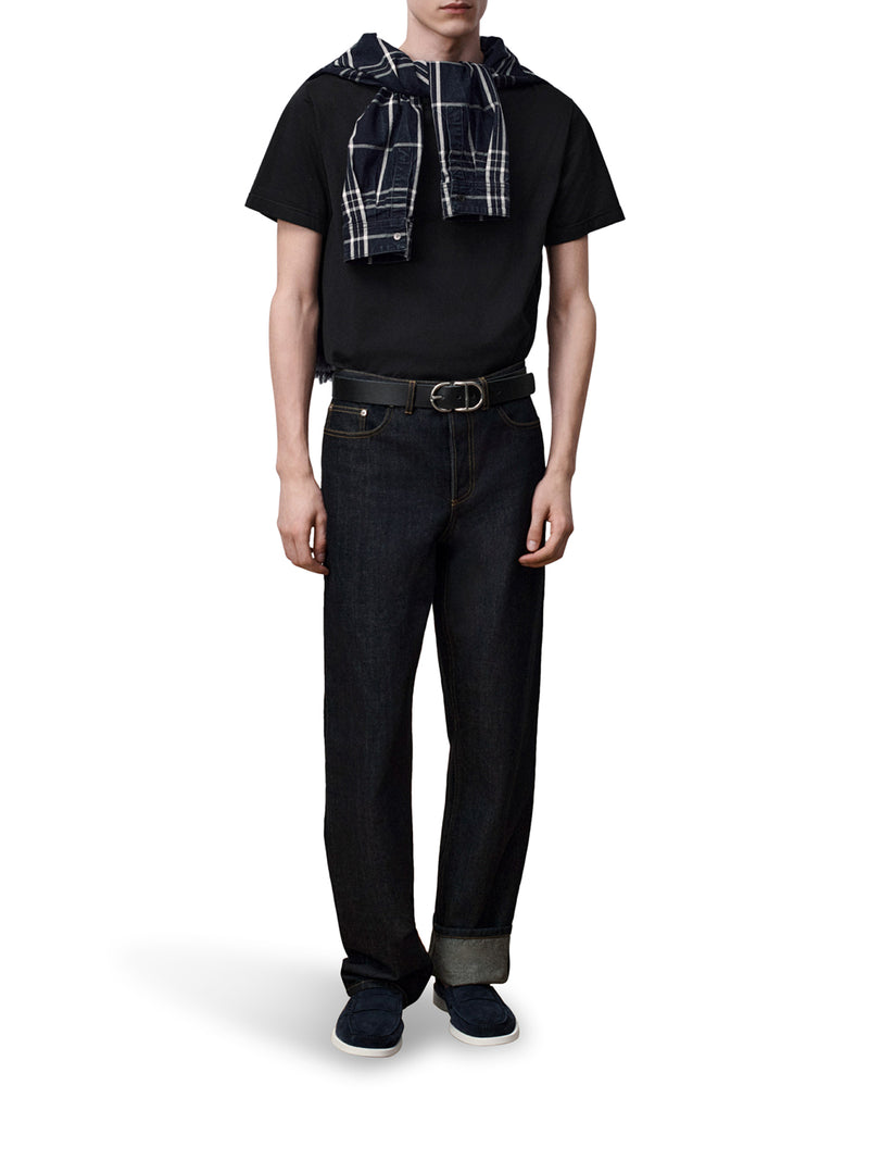 DIOR EMBROIDERED COTTON JERSEY T-SHIRT