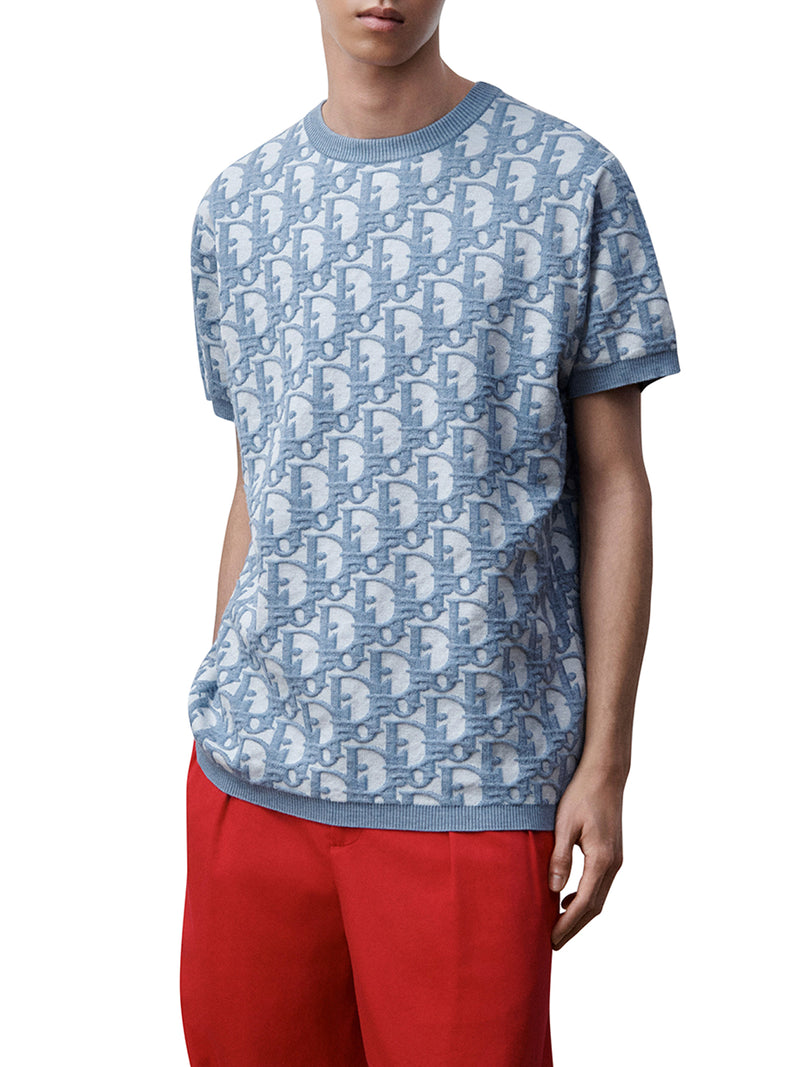 JACQUARD COTTON, WOOL AND SILK T-SHIRT