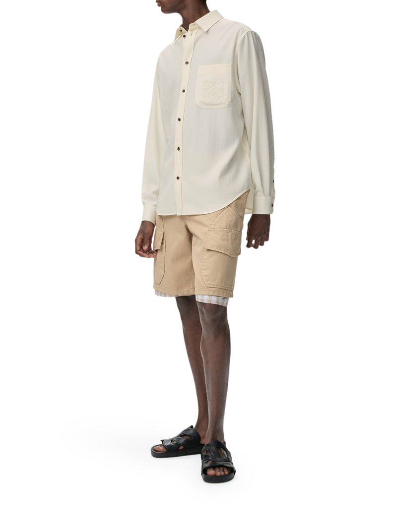SHORTS IN LIGHT WASHED COTTON SATIN