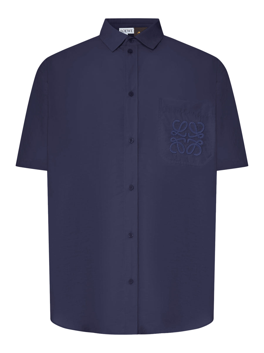 SHORT-SLEEVED TEXTURED POPLIN SHIRT
