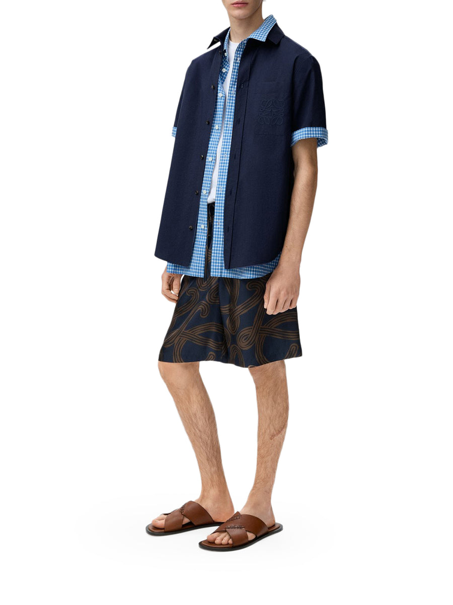 SHORT-SLEEVED TEXTURED POPLIN SHIRT
