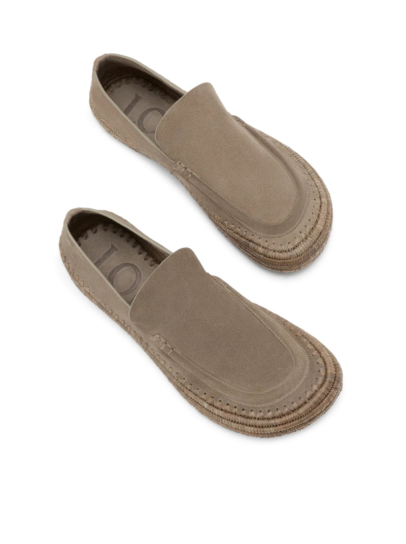 RIO SUEDE AND RAFFIA LOAFERS