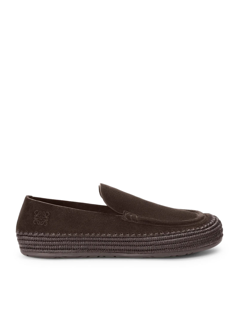 RIO SUEDE AND RAFFIA LOAFERS